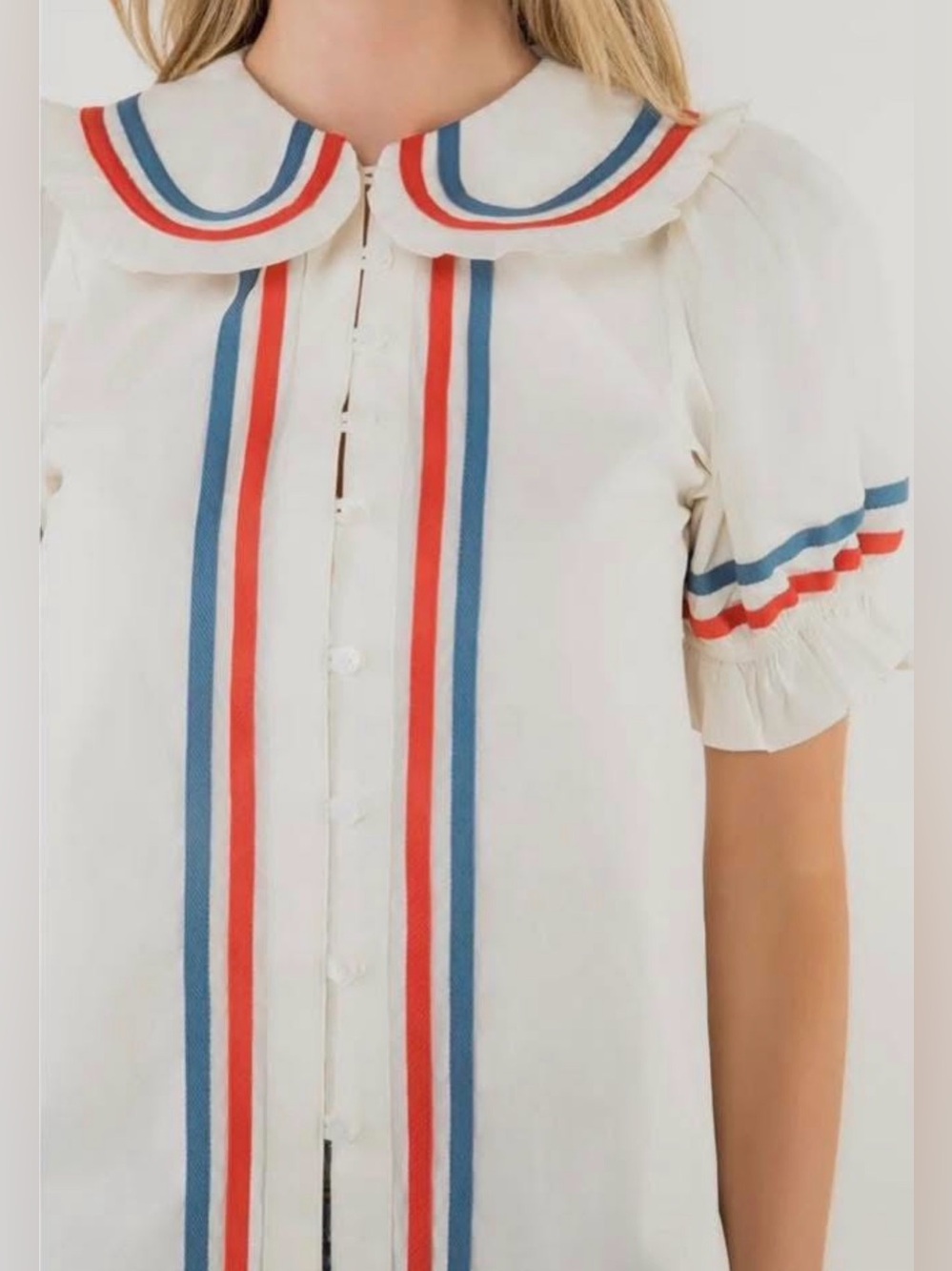 NWT Americana Ribbon Blouses Red White Blue 4th of July Tuckernuck S M L
